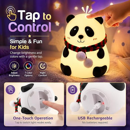 Rechargeable Silicone Panda Night Light